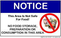 No Food In This Area Warning Sign