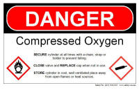 Danger Compressed Oxygen Sign
